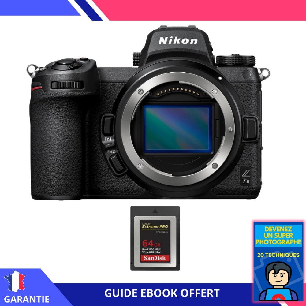 Nikon Z7 II Nu + 1 SanDisk 64GB Extreme PRO CFexpress Type B + Ebook 'Devenez Un Super Photographe'