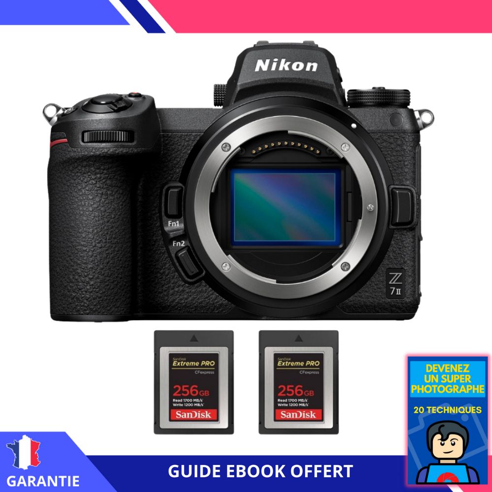 Nikon Z7 II Nu + 2 SanDisk 256GB Extreme PRO CFexpress Type B + Ebook 'Become a Super Photographer'