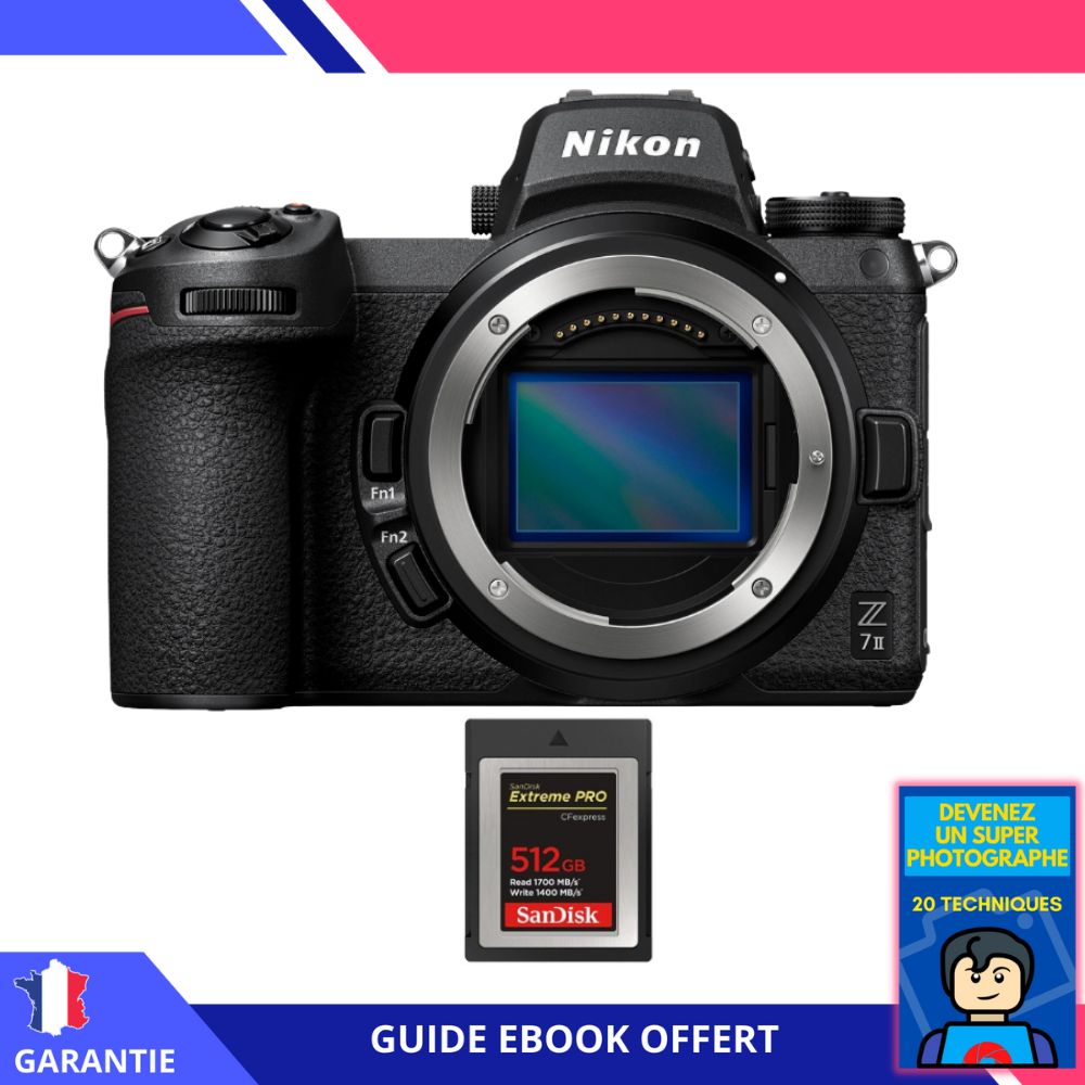 Nikon Z7 II Nu + 1 SanDisk 512GB Extreme PRO CFexpress Type B + Ebook 'Devenez Un Super Photographe'
