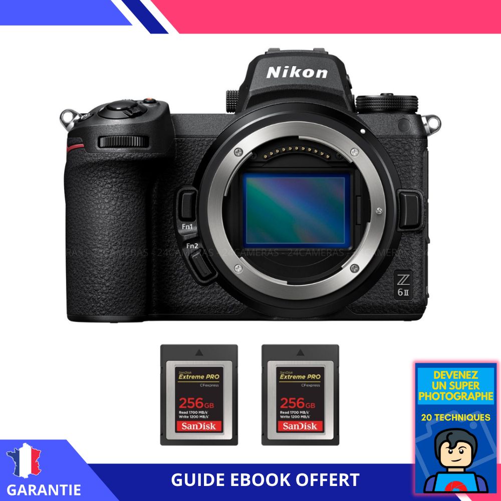 Nikon Z6 II Nu + 2 SanDisk 256GB Extreme PRO CFexpress Type B + Ebook 'Devenez Un Super Photographe