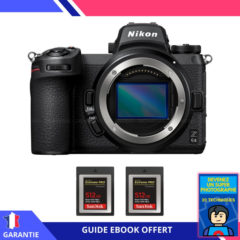 Nikon Z6 II Nu + 2 SanDisk 512GB Extreme PRO CFexpress Type B + Ebook 'Devenez Un Super Photographe'