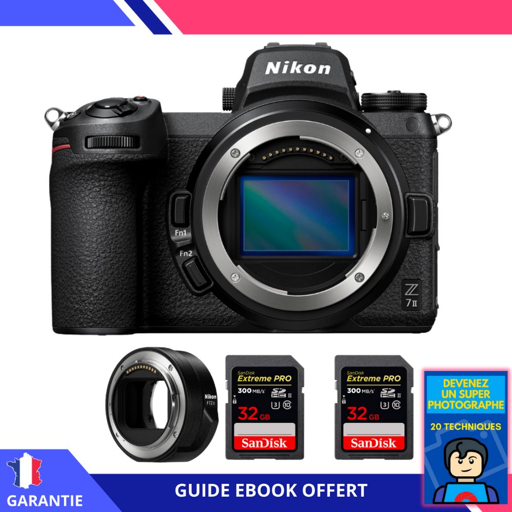 Nikon Z7 II + Nikon FTZ II + 2 tarjetas de memoria SanDisk 32GB Extreme PRO UHS-II SDXC 300MB/s + ebook 'Conviértete en un fotógrafo excepcional'