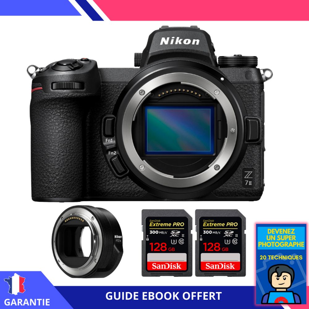 Nikon Z7 II + Nikon FTZ II + 2 tarjetas de memoria SanDisk 128GB Extreme PRO UHS-II SDXC 300MB/s + ebook 'Conviértete en un fotógrafo excepcional'