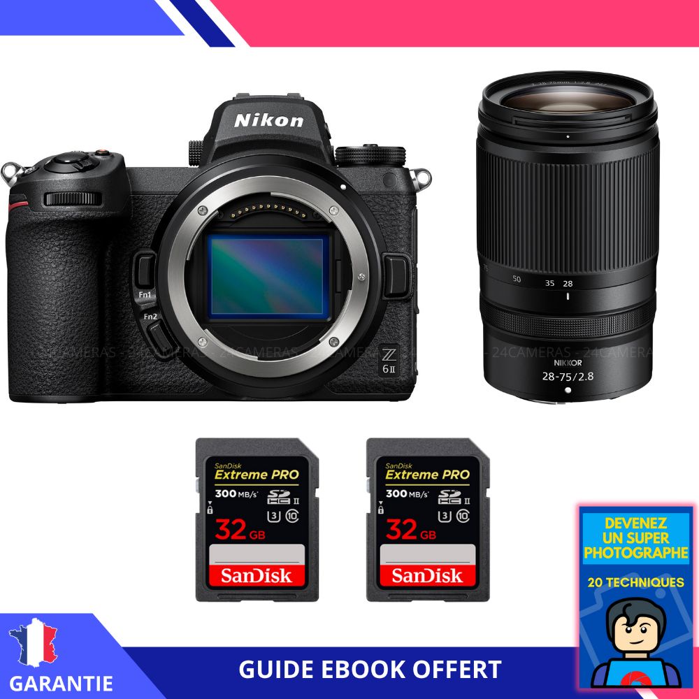 Nikon Z6 II Mirrorless Camera Kit with Z 28-75mm f/2.8 Lens + 2 x 32GB SanDisk Extreme PRO UHS-II SDXC Cards