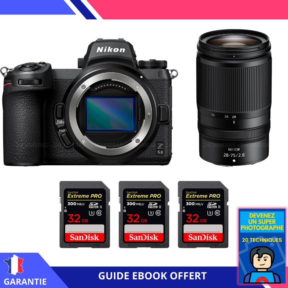 Nikon Z6 II Mirrorless Camera with Z 28-75mm f/2.8 Lens + 3 SanDisk 32GB Extreme PRO UHS-II SDXC Cards