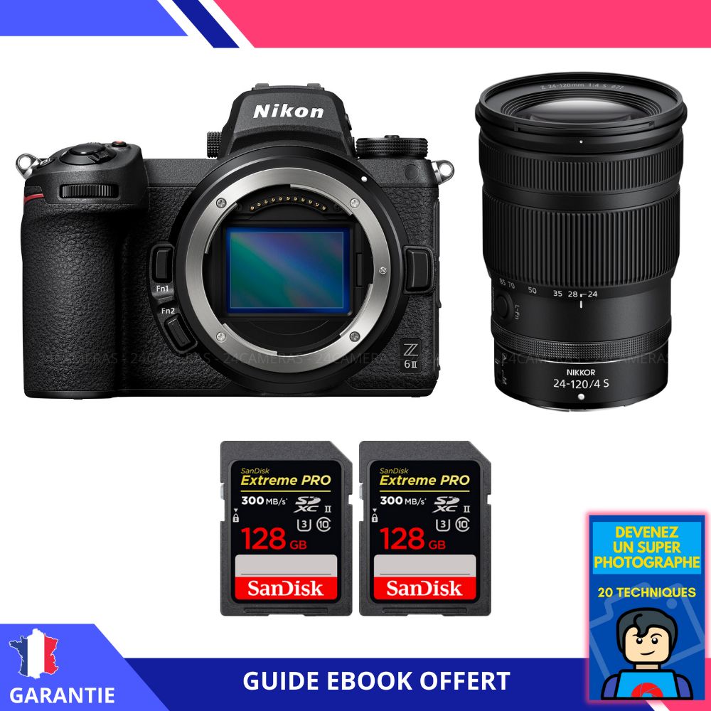 Nikon Z6 II Mirrorless Camera + Z 24-120mm f/4 S Lens + 2 SanDisk 128GB Extreme PRO UHS-II SDXC Cards