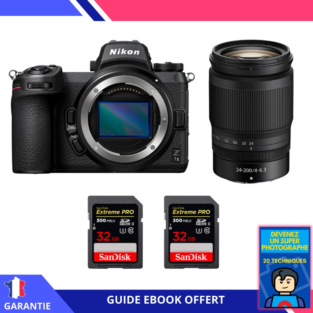 Nikon Z7 II + Z 24-200mm f/4-6.3 VR + 2 SanDisk 32GB Extreme PRO UHS-II SDXC 300MB/s Memory Cards + 'Become a Super Photographer' Ebook