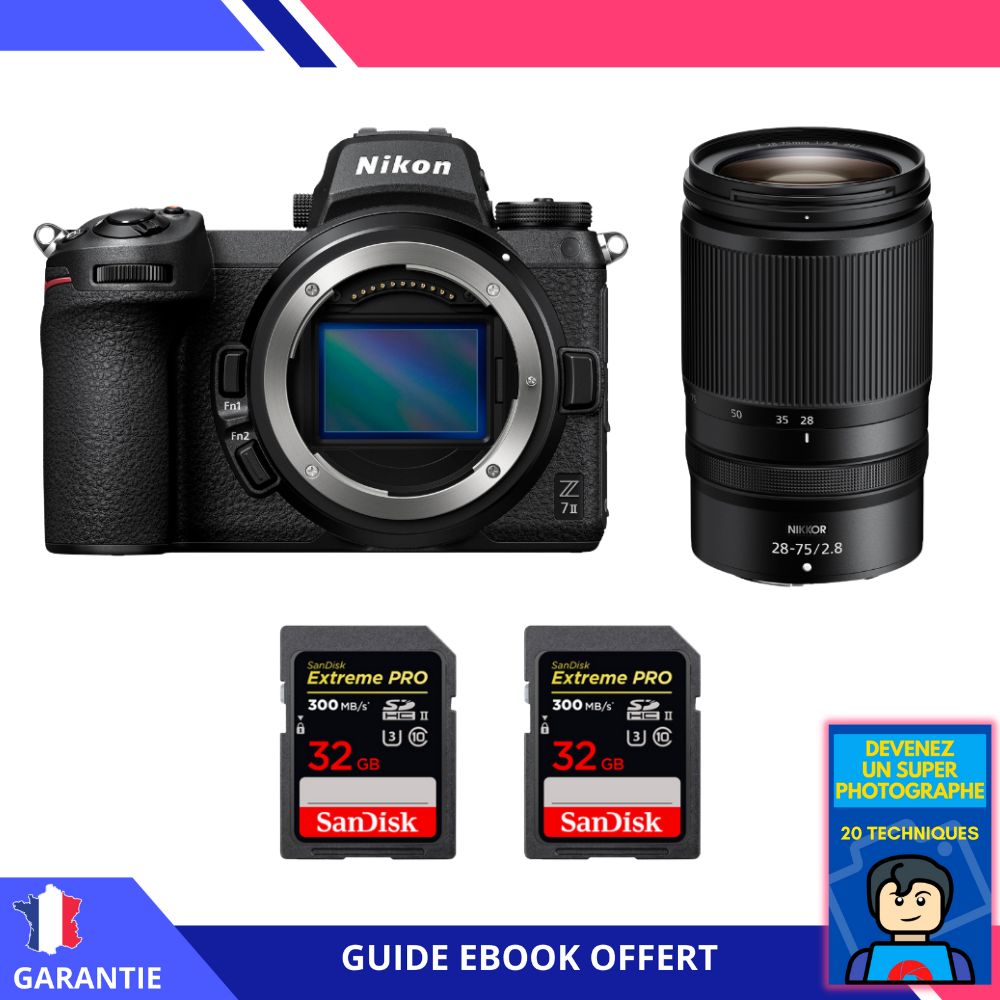 Nikon Z7 II Mirrorless Camera Kit with Z 28-75mm f/2.8 Lens and 2x 32GB SanDisk Extreme PRO UHS-II SDXC Cards