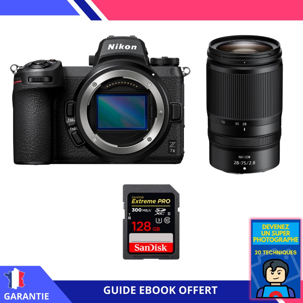 Nikon Z7 II Mirrorless Camera Kit with Z 28-75mm f/2.8 Lens + 128GB SanDisk Extreme PRO UHS-II SDXC Card + Ebook: Become a Super Photographer