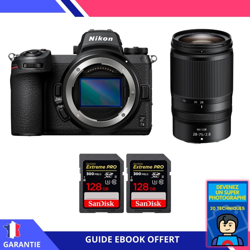 Nikon Z7 II Mirrorless Camera + Z 28-75mm f/2.8 Lens + 2 x 128GB SanDisk Extreme PRO UHS-II SDXC Cards