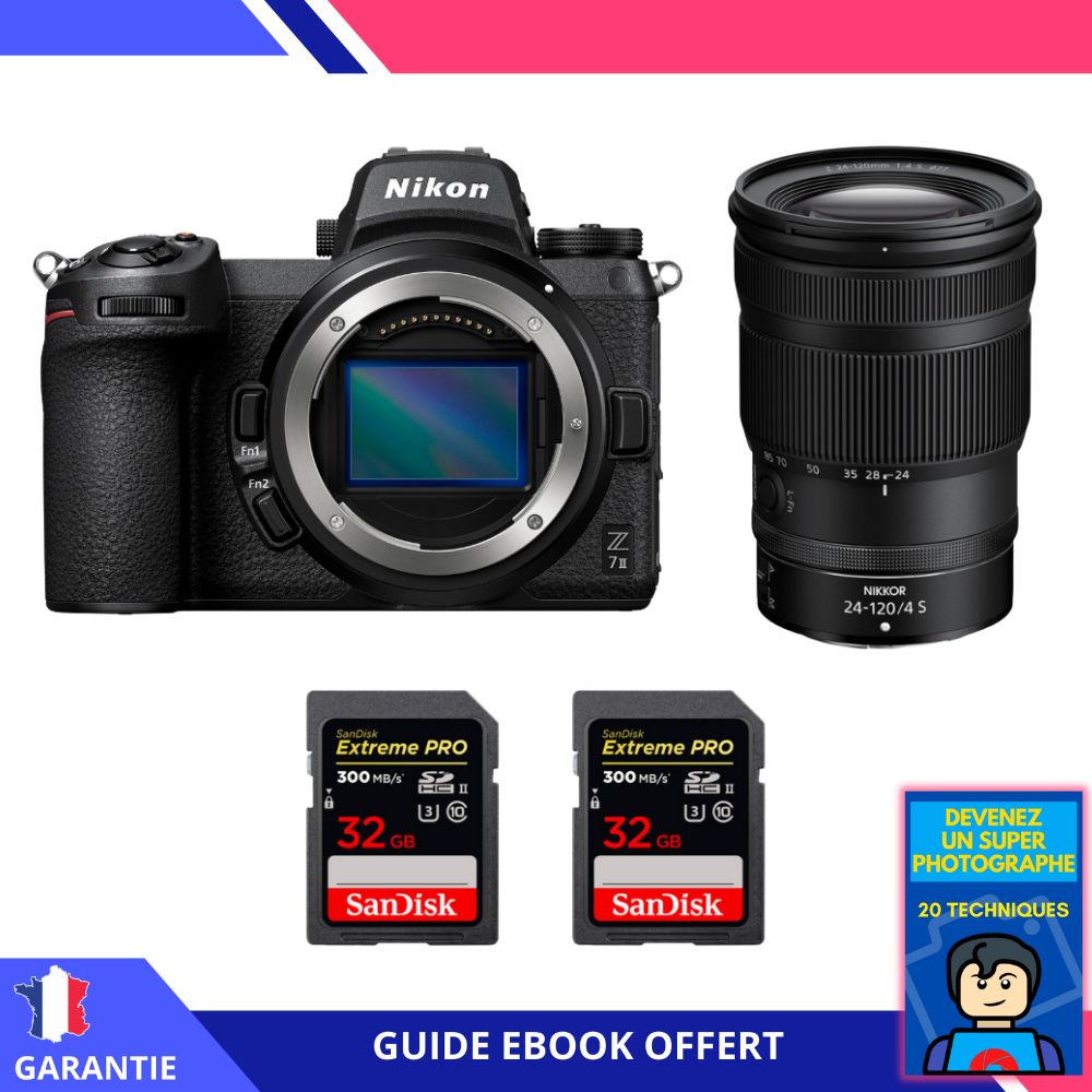 Nikon Z7 II Mirrorless Camera Kit with Z 24-120mm f/4 S Lens and 2x 32GB SanDisk Extreme PRO UHS-II SDXC Cards
