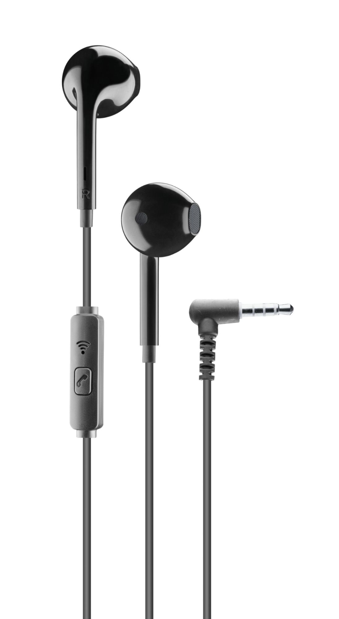 Cellular Line Voice Capsule Earbuds with Microphone - 3.5mm Jack - Black