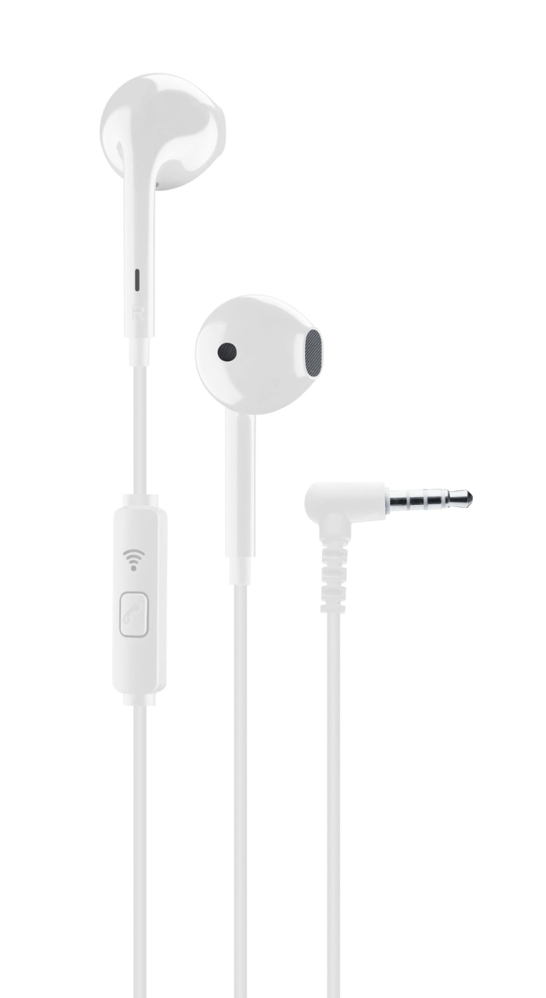 Cellularline Voice Capsule Earphones with Microphone - 3.5mm Jack - White