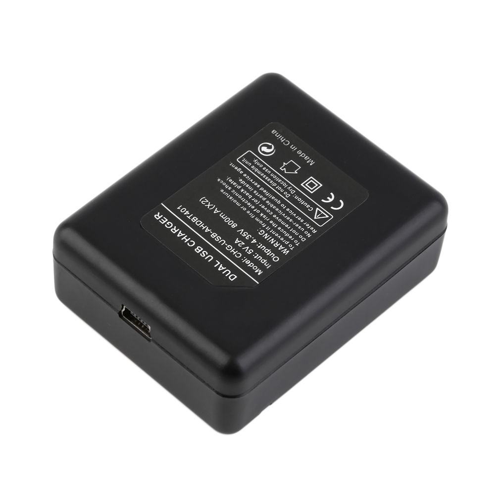 Chargeur de batterie à double port Yks + câble USB pour caméra GoPro HERO 4
