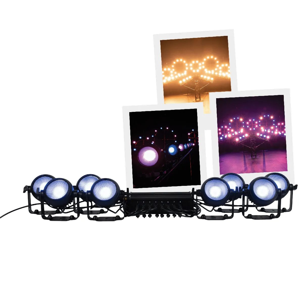 Showtec Stage Blinder FLEX Blaze - LED Blind Package - 8 Units - RGBWWA LED - 100W Power - Easy Installation