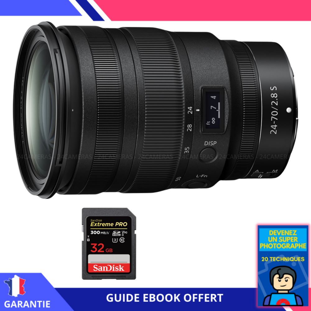 Nikon Z 24-70mm f/2.8 S Lens + 32GB SanDisk UHS-II Card + 'Become a Super Photographer' Ebook - Nikon Hybrid Camera Lens