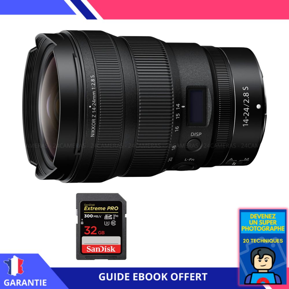 Nikon Z 14-24mm f/2.8 S Lens + 32GB SanDisk UHS-II Card + 'Become a Super Photographer' Ebook - Nikon Full-Frame Z Lens