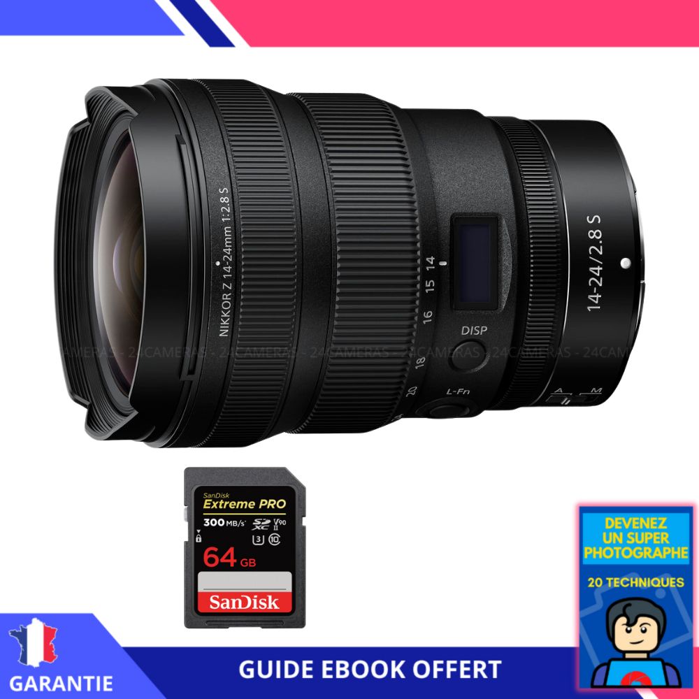 Nikon Z 14-24mm f/2.8 S Lens + 64GB SanDisk UHS-II Card + 'Become a Super Photographer' Ebook - Nikon Full Frame Lens