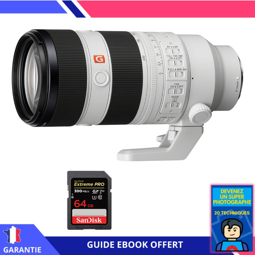 Sony FE 70-200mm F2.8 GM OSS II Lens + 1 SanDisk 64GB Extreme PRO UHS-II SDXC Card + 'Become a Super Photographer' Ebook - Sony E-mount Lens
