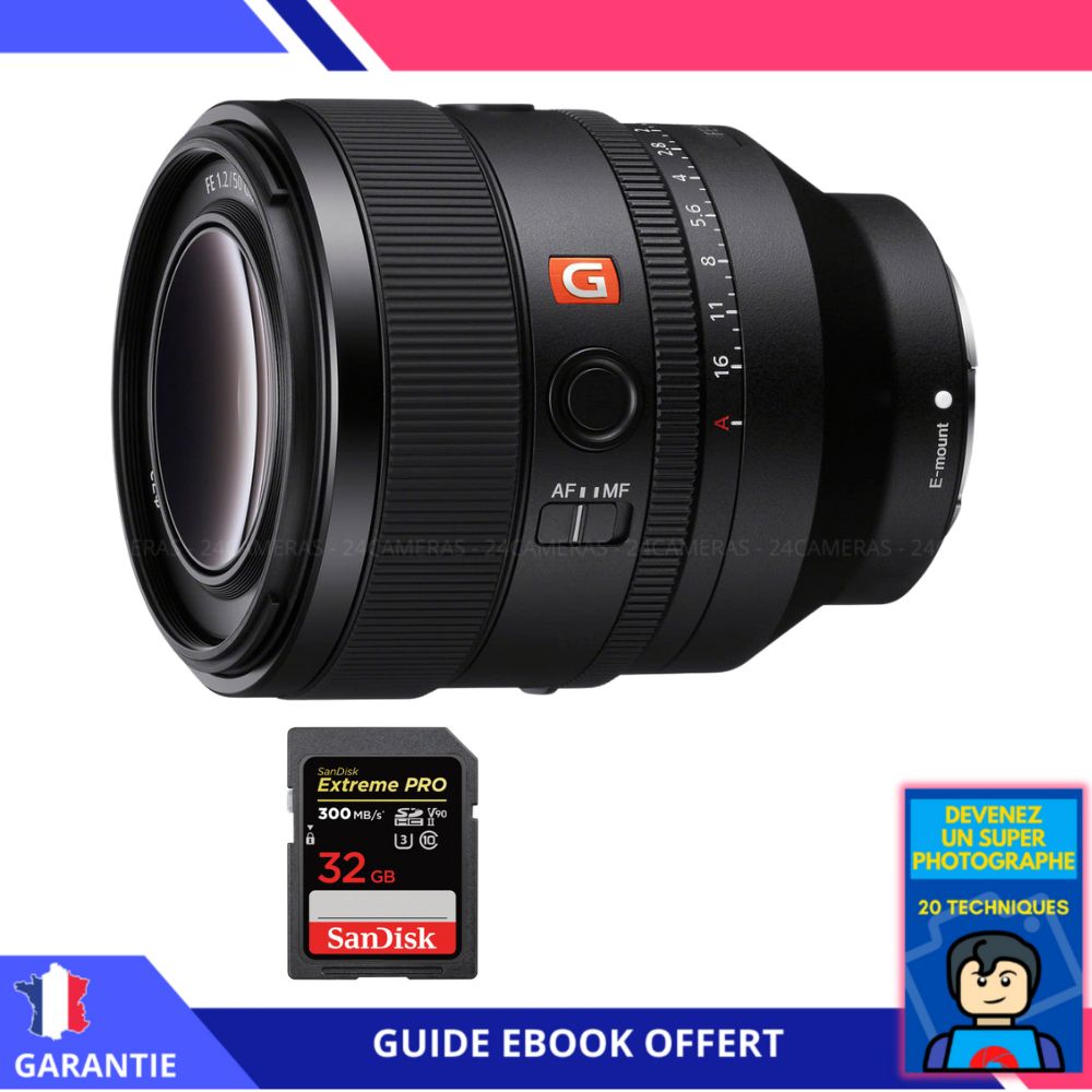 Sony FE 50mm f/1.2 GM Lens + 32GB SanDisk Extreme PRO SD Card + 'Become a Super Photographer' Ebook - Sony Full Frame E-mount Lens