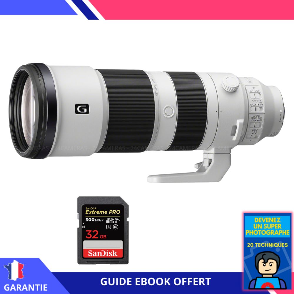 Sony FE 200-600mm f/5.6-6.3 G OSS Lens + 1 SanDisk 32GB UHS-II 300MB/s + Ebook 'Devenez Un Super Photographe'