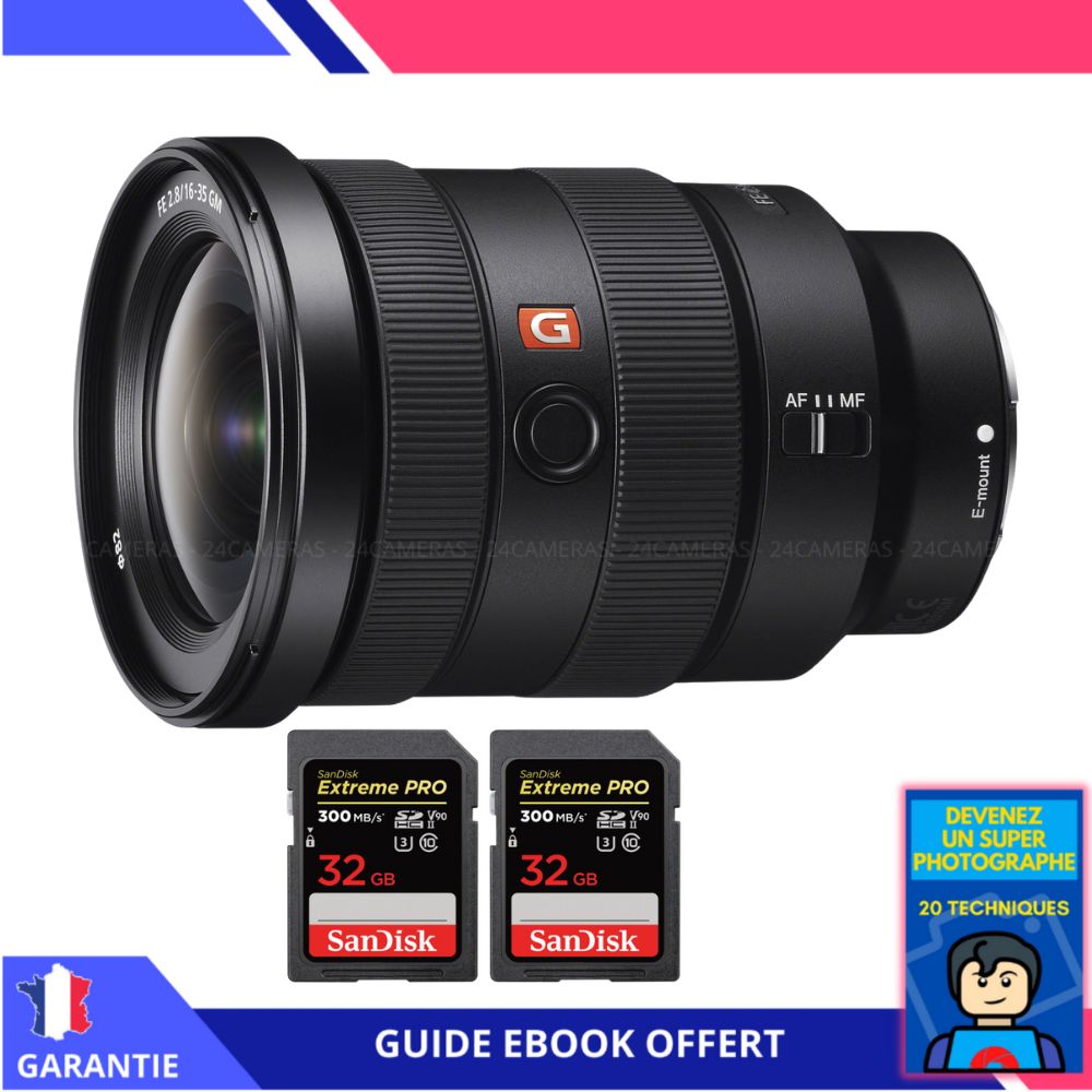 Sony FE 16-35mm f/2.8 GM Lens + 2x 32GB SanDisk UHS-II Cards + Ebook - Sony Hybrid Camera Lens