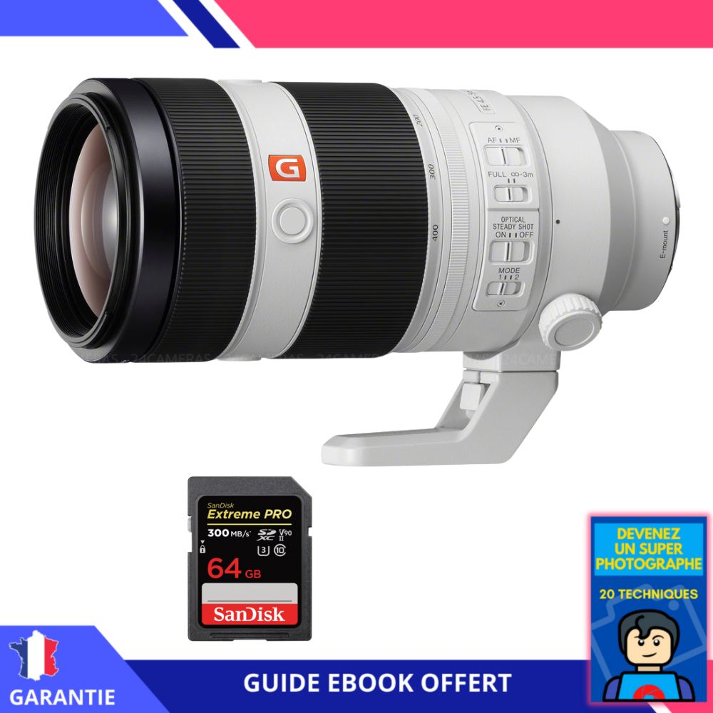 Sony FE 100-400mm f/4.5-5.6 GM OSS Lens + 64GB SanDisk UHS-II Card + 'Become a Super Photographer' Ebook - Sony Hybrid FE Lens