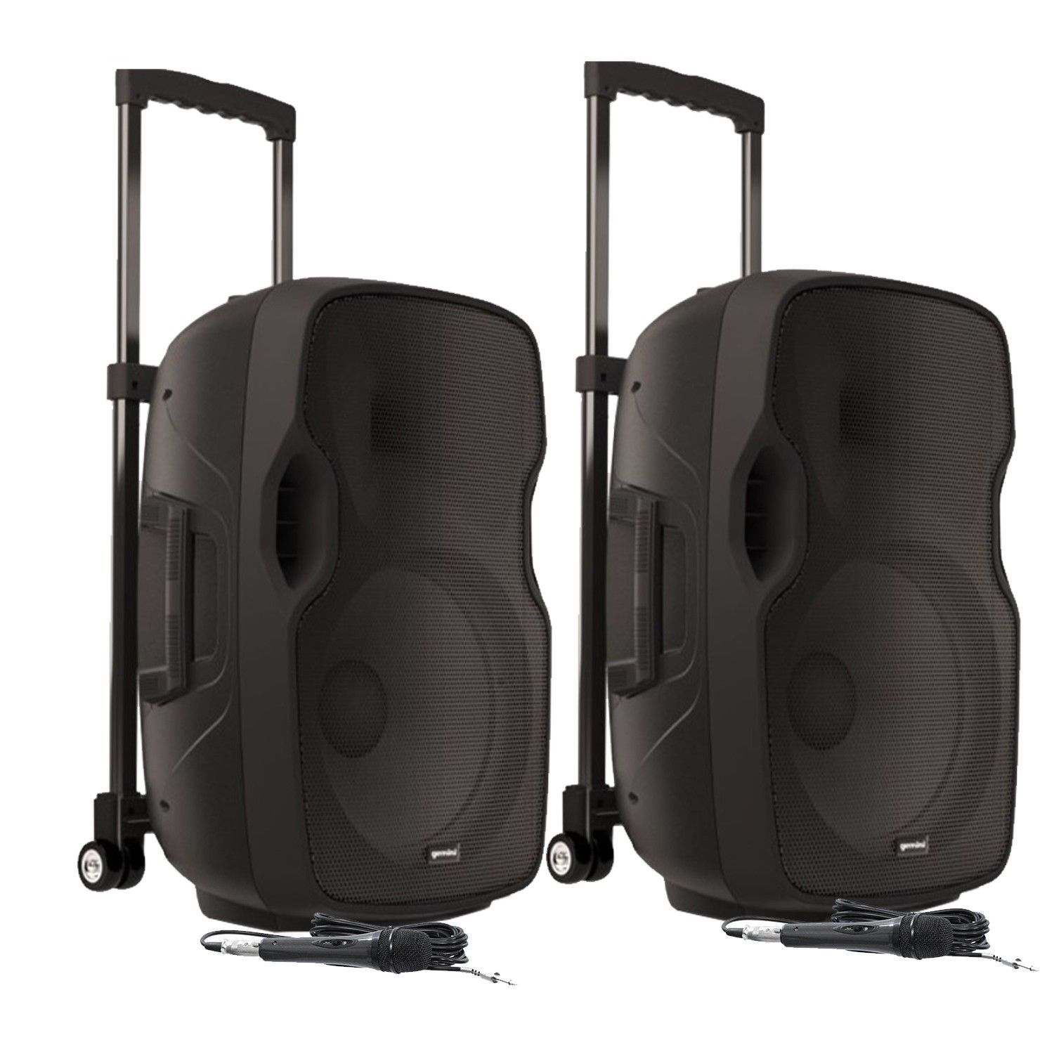Pack Sistema Altavoces Activos Gemini AS 10 TOGO - 2000W con Batería, Micrófono, USB/Bluetooth/AUX/SD, Sonorización DJ PA