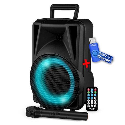 Festisound Festi08 8-Inch Bluetooth Speaker with LED Ring Effect