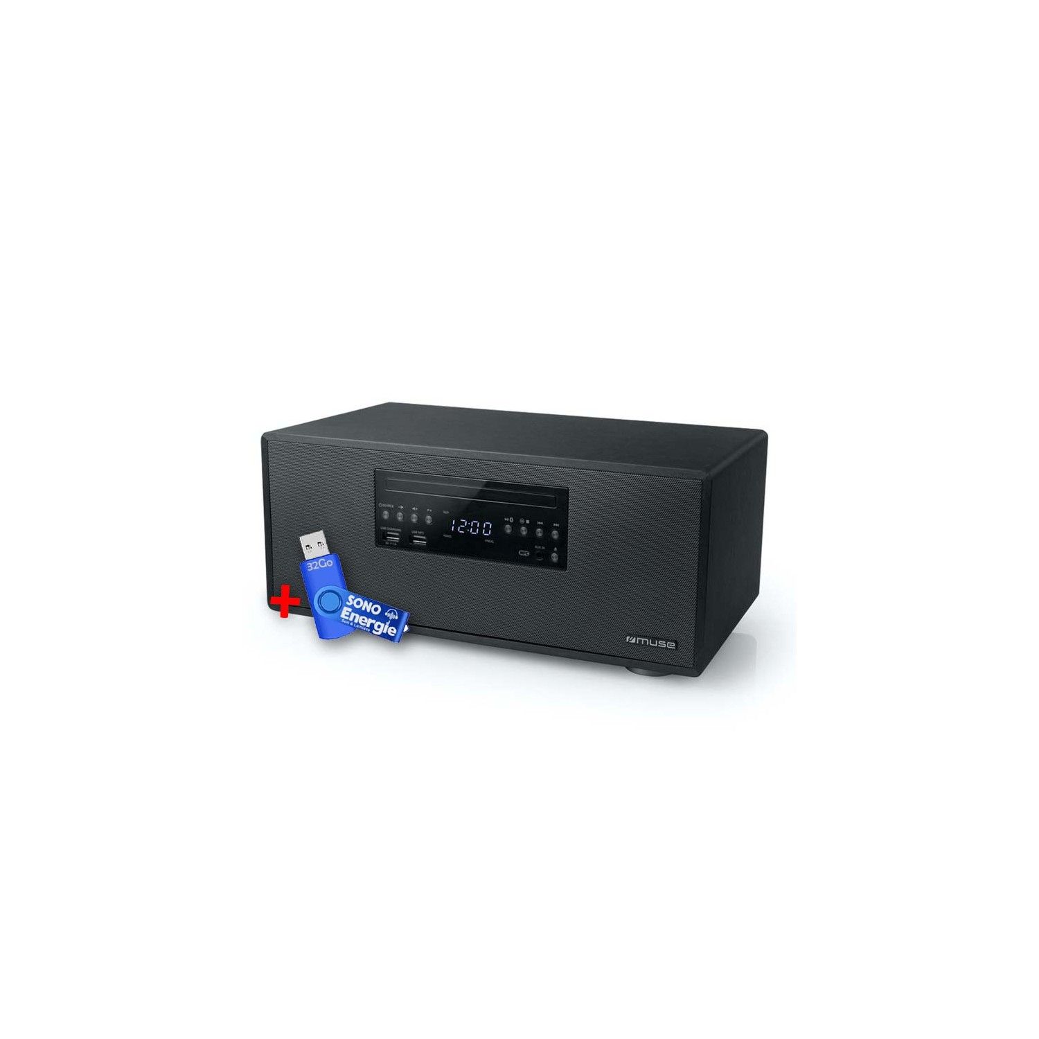 Muse Bluetooth Speaker with FM Radio, CD Player and USB Port - 60W + Remote Control + 32GB USB Key