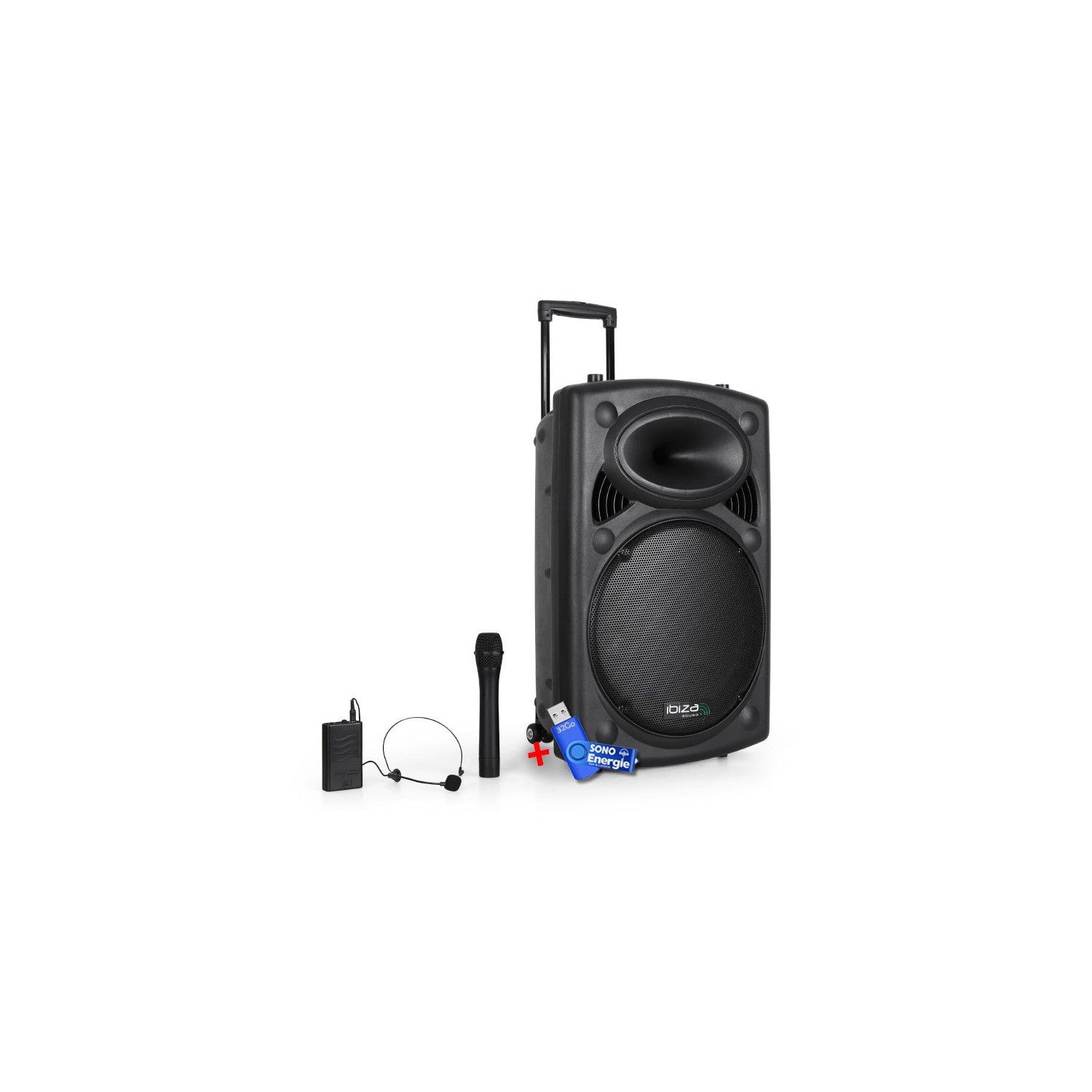 Ibiza Sound Port15-VHF Portable PA Speaker with USB & SD Card Reader