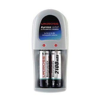 Uniross Hybrio X-Press Mini Battery Charger (2 x AA, NiMH, 2100mAh, 180mA)
