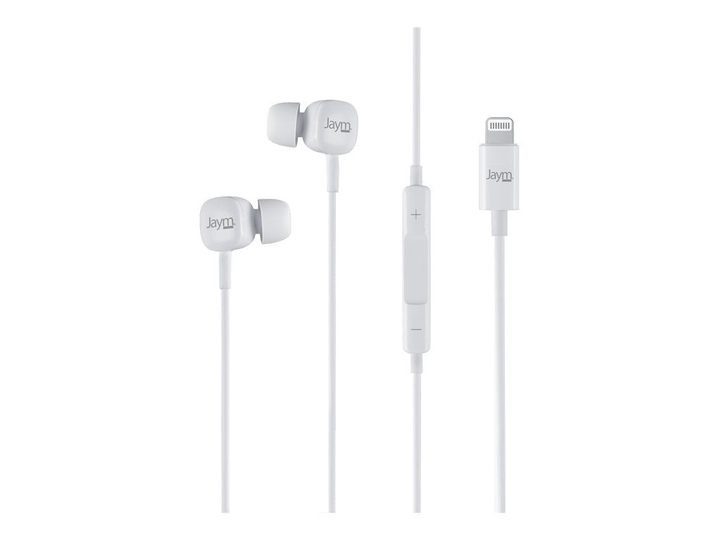 Auriculares JAYM con micrófono - intraauriculares - cableados - Lightning - blanco