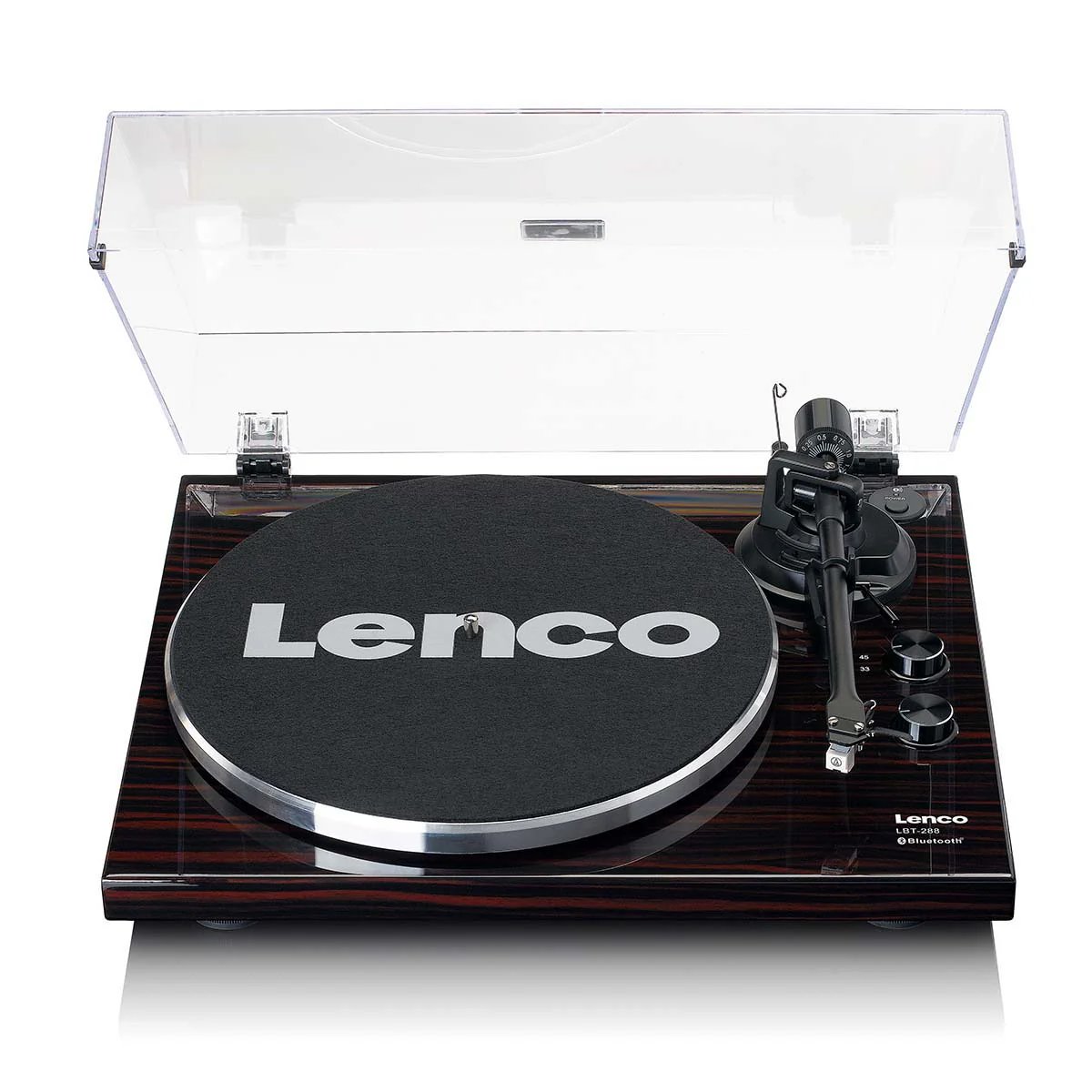 Lenco LBT-288WA - Reproductor de vinilo con Bluetooth, marrón oscuro