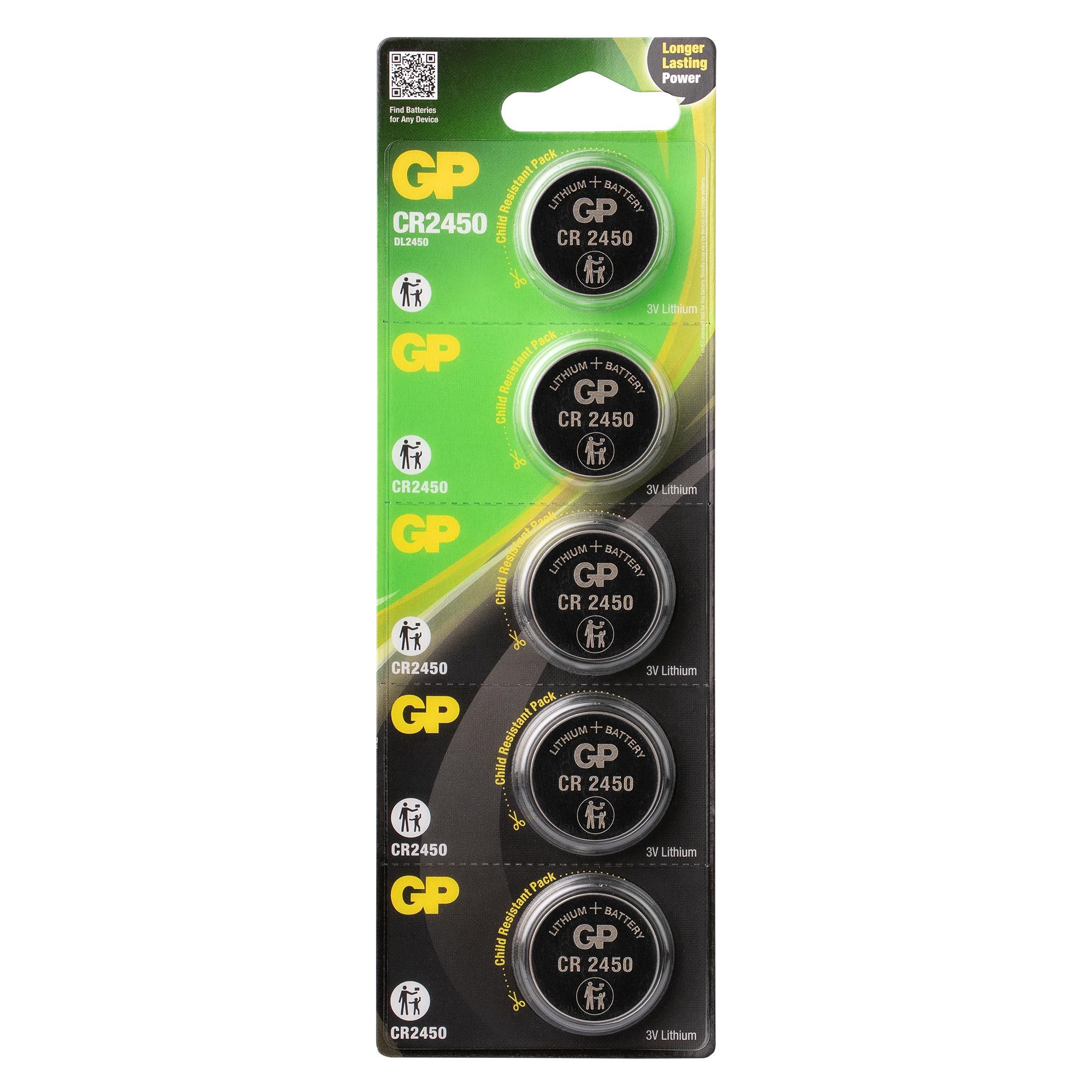 GP 3V Lithium Button Cell (CR2450) - Pack of 5