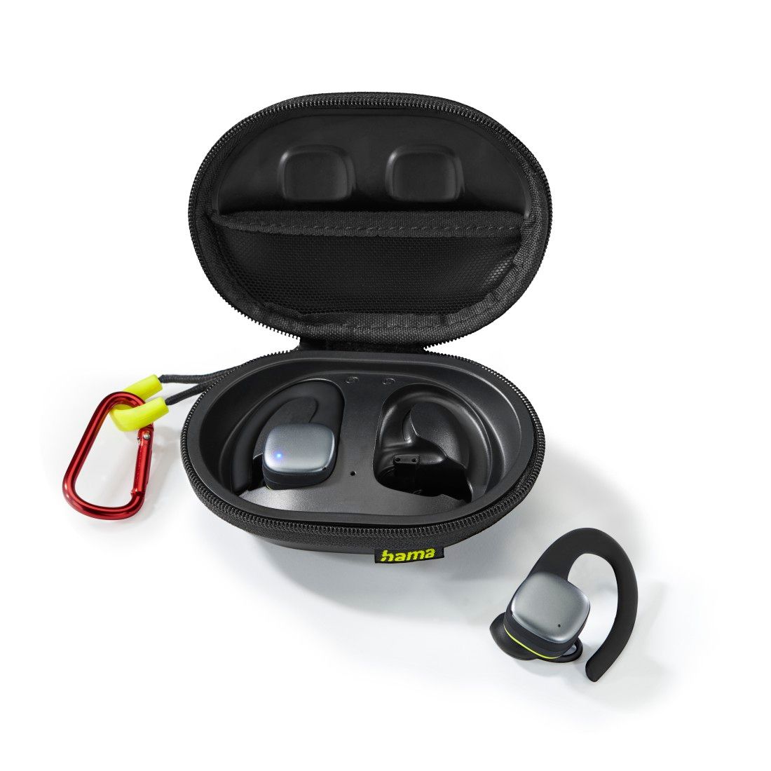Hama Spirit Athletics Bluetooth Earbuds, TWS, Ear Hook, Black/Yellow