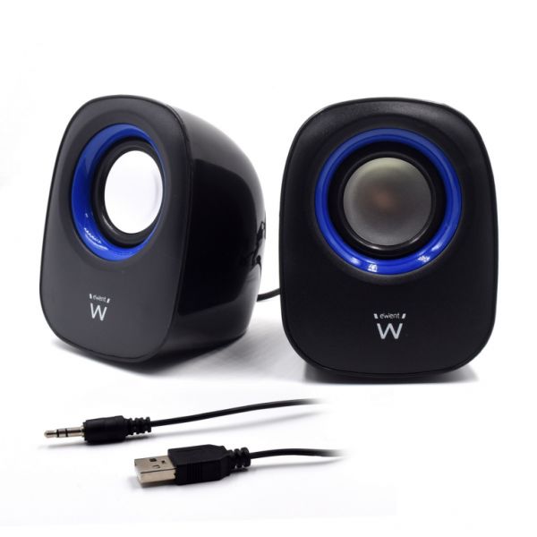 Ewent EW3501 2-Way Speaker, Black, Wired 5W