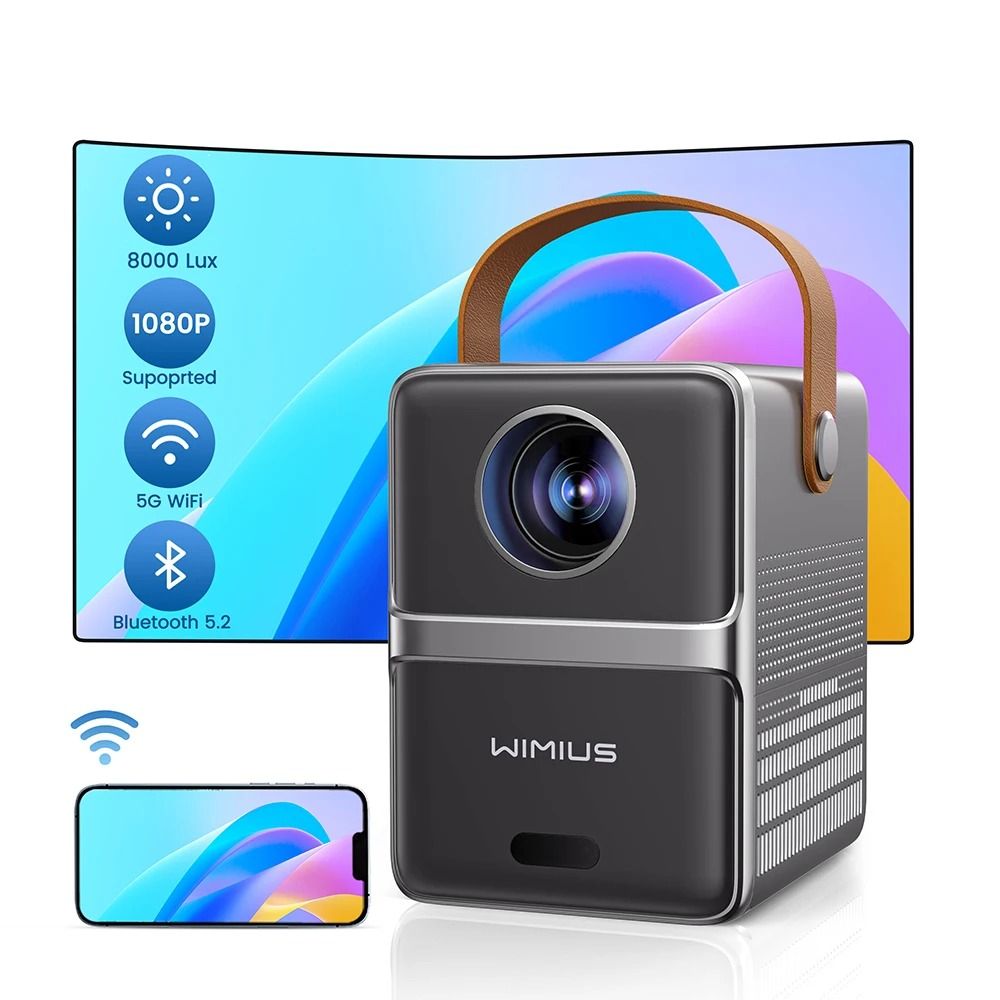 Proyector Mini Wimius P61 8000 Lumens WiFi 5G Bluetooth 5.2 Full HD 1080p