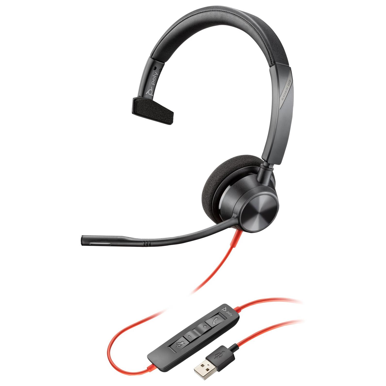 HP Blackwire 3310 - Over-ear Headset - Wired - USB-A - Black