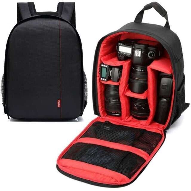 Alogy Camera Backpack - Waterproof, Multi-Functional with 2 Large and 4 Small Velcro Compartments