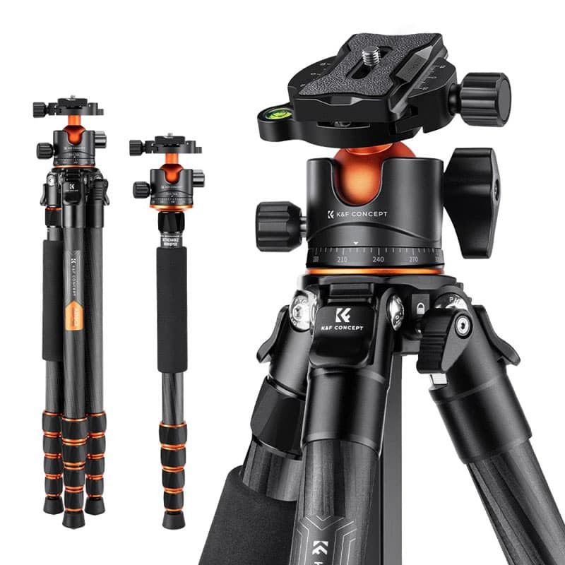 Trípode K&F Concept de fibra de carbono A255C2 + cabezal BH-36L