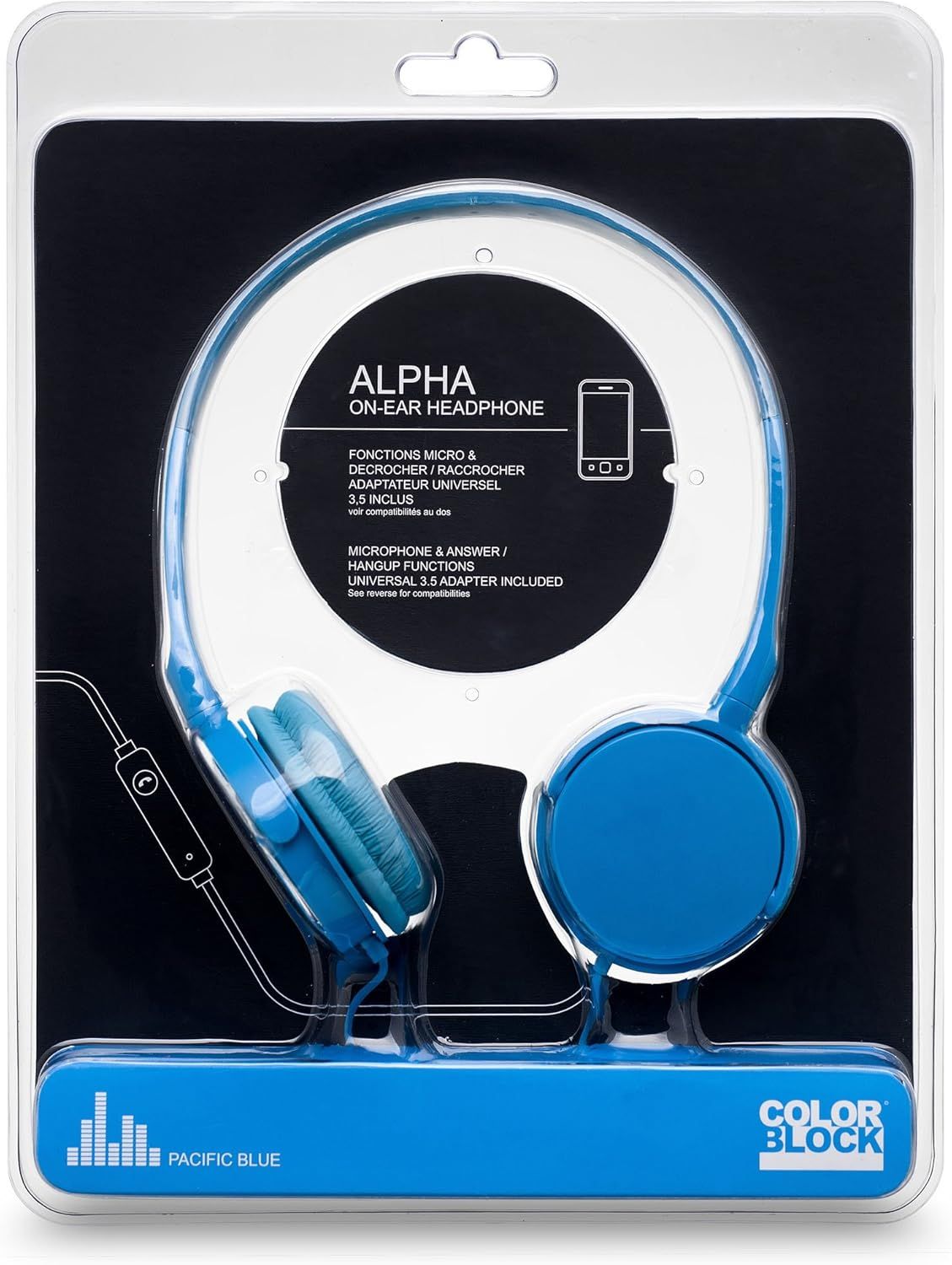 Auriculares con cable Bigben Colorblock Alpha - Circunaurales - Azul