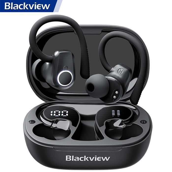 Blackview Airbuds Bluetooth 60 - Wireless Sport Earbuds with ENC Mic and Charging Case, IPX4 Waterproof - Black
