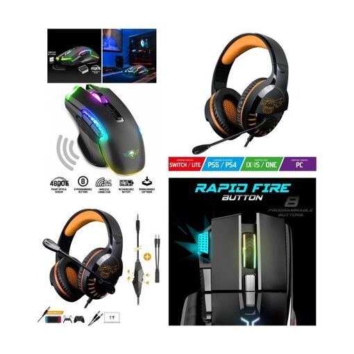 Auricular de juego Spirit of Gamer PRO-H3 - Estéreo 2.0 - Compatible con varias plataformas - Altavoces de 50 mm - Negro