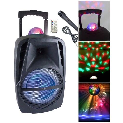 Inovalley Bluetooth Portable Speaker - MSD KA116-BOWL - 450W - 8 inch - RGB LED Lights
