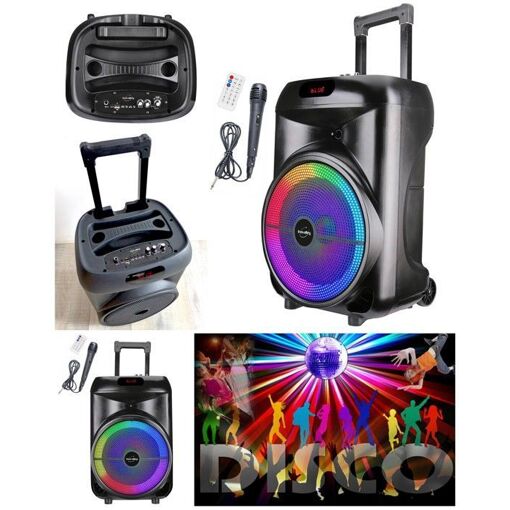 Altavoz portátil Inovalley - KA122 - 700W Bluetooth 5.0 - Karaoke con micrófono y control remoto