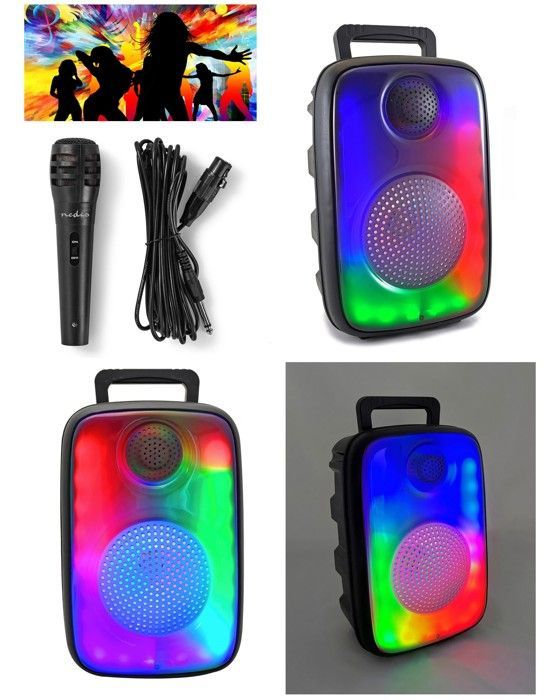 Haut-parleur portable Bluetooth Inovalley - FIRE02 - 150W - LED RVB - Microphone dynamique