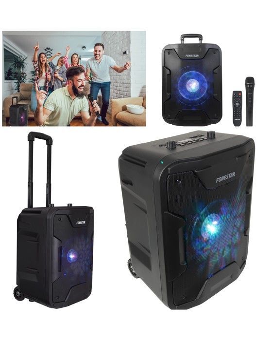 Fonestar Portable Speaker - PRO Party Karaoke - Bluetooth 200W - Wireless Microphone