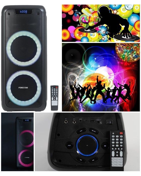 Fonestar Portable Speaker - PRO PARTY - Karaoke Bluetooth 100W LED RGB