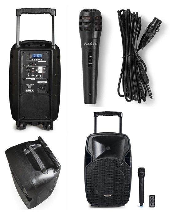 Fonestar Ibiza Sound Portable Speaker - Party Karaoke with Bluetooth and Wireless Microphone